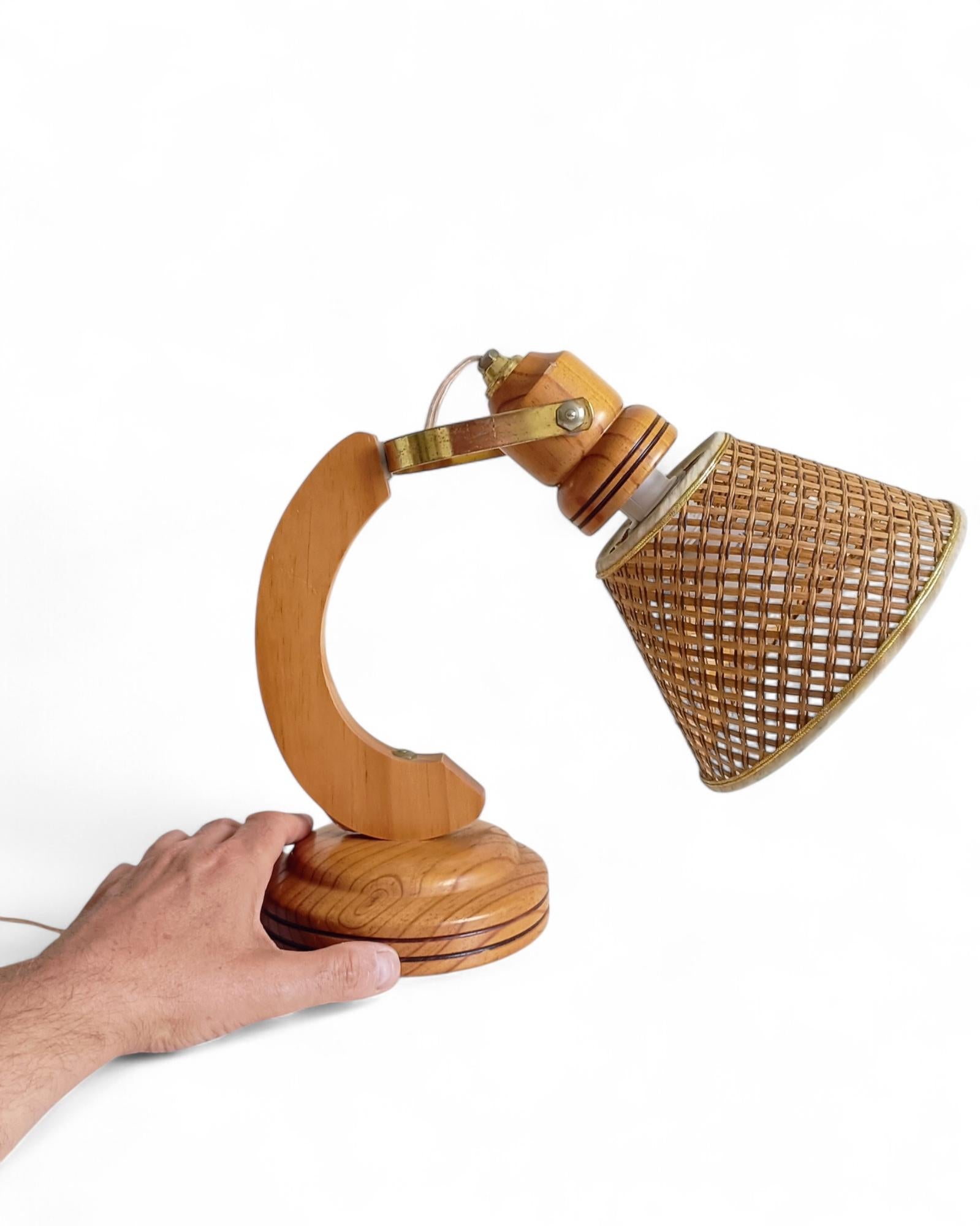 Lampada da lettura The Modern Scandinavian Wood/canna, nello stile di Solbackens Svarveri in vendita 11
