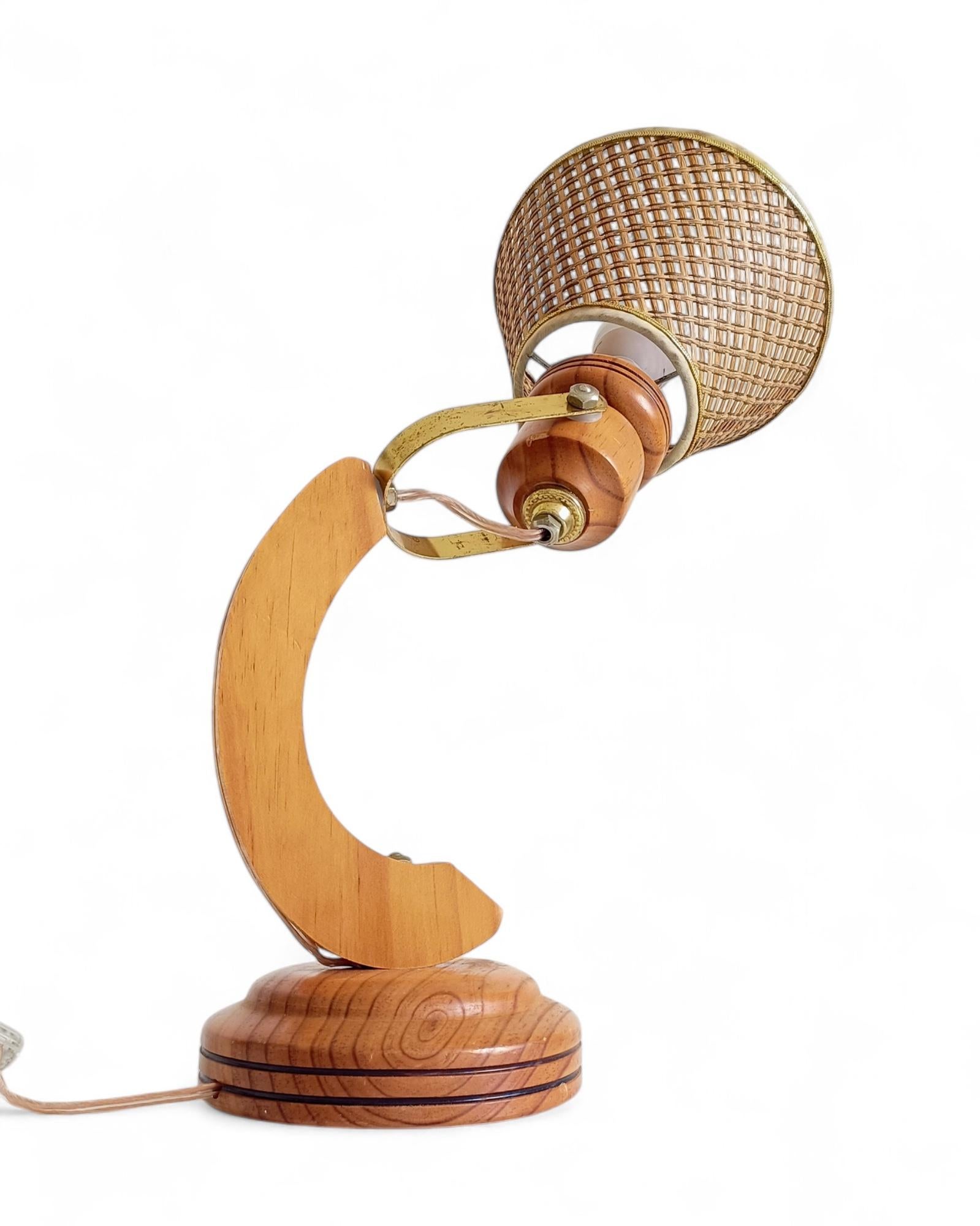 Lampada da lettura The Modern Scandinavian Wood/canna, nello stile di Solbackens Svarveri in vendita 1