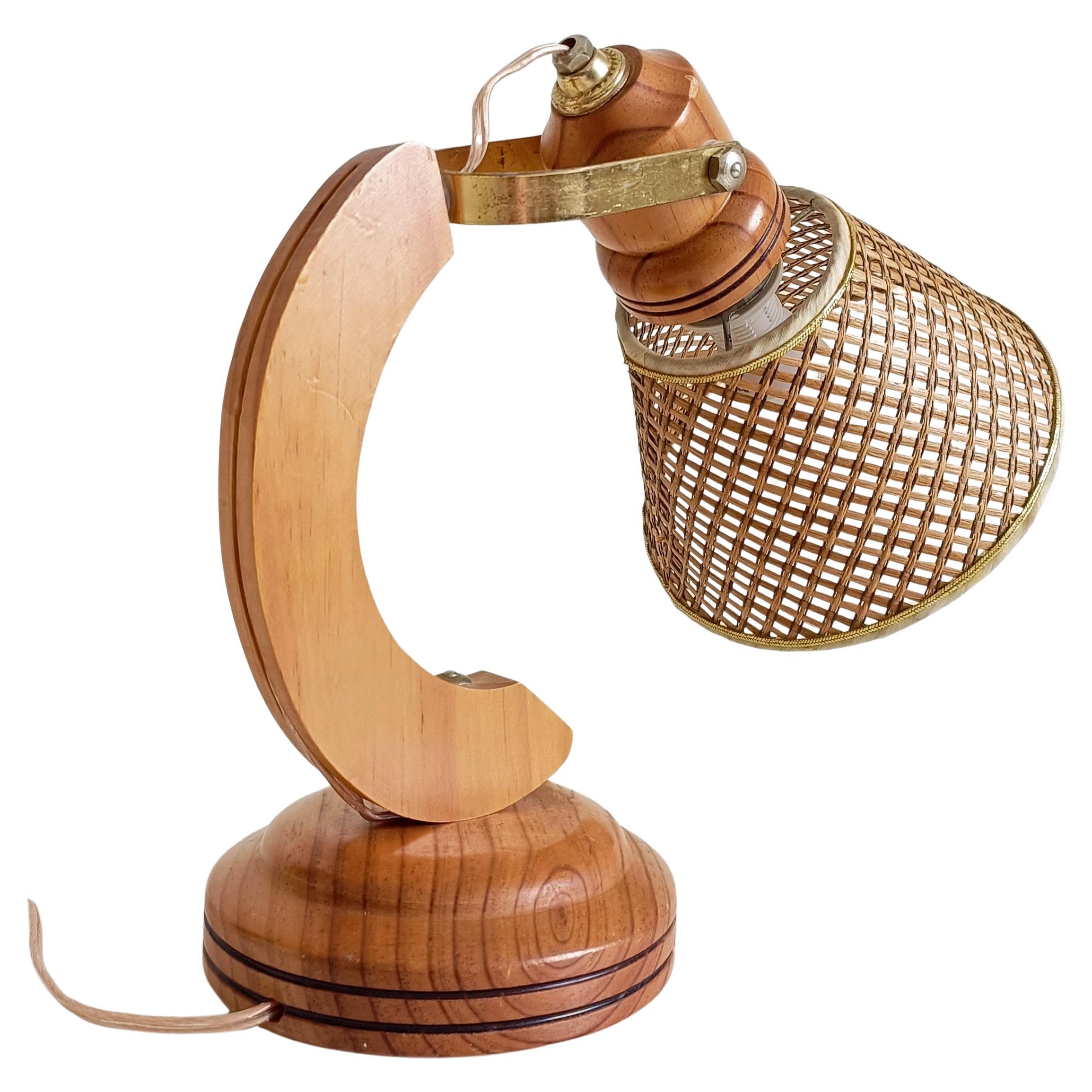 Lampada da lettura The Modern Scandinavian Wood/canna, nello stile di Solbackens Svarveri in vendita