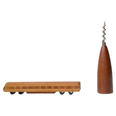 Scandinavian Mid-Century Rocket Wine Opener & Train Bottle Opener, 1960s