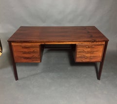 Scandinavian Midcentury Rosewood Six-Drawer Desk