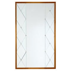 Miroir mural arlequin segmenté scandinave du milieu du siècle dernier