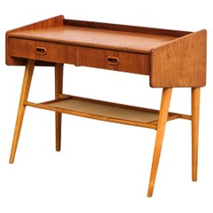 Scandinavian Mid-Century Side Table with Two Drawers