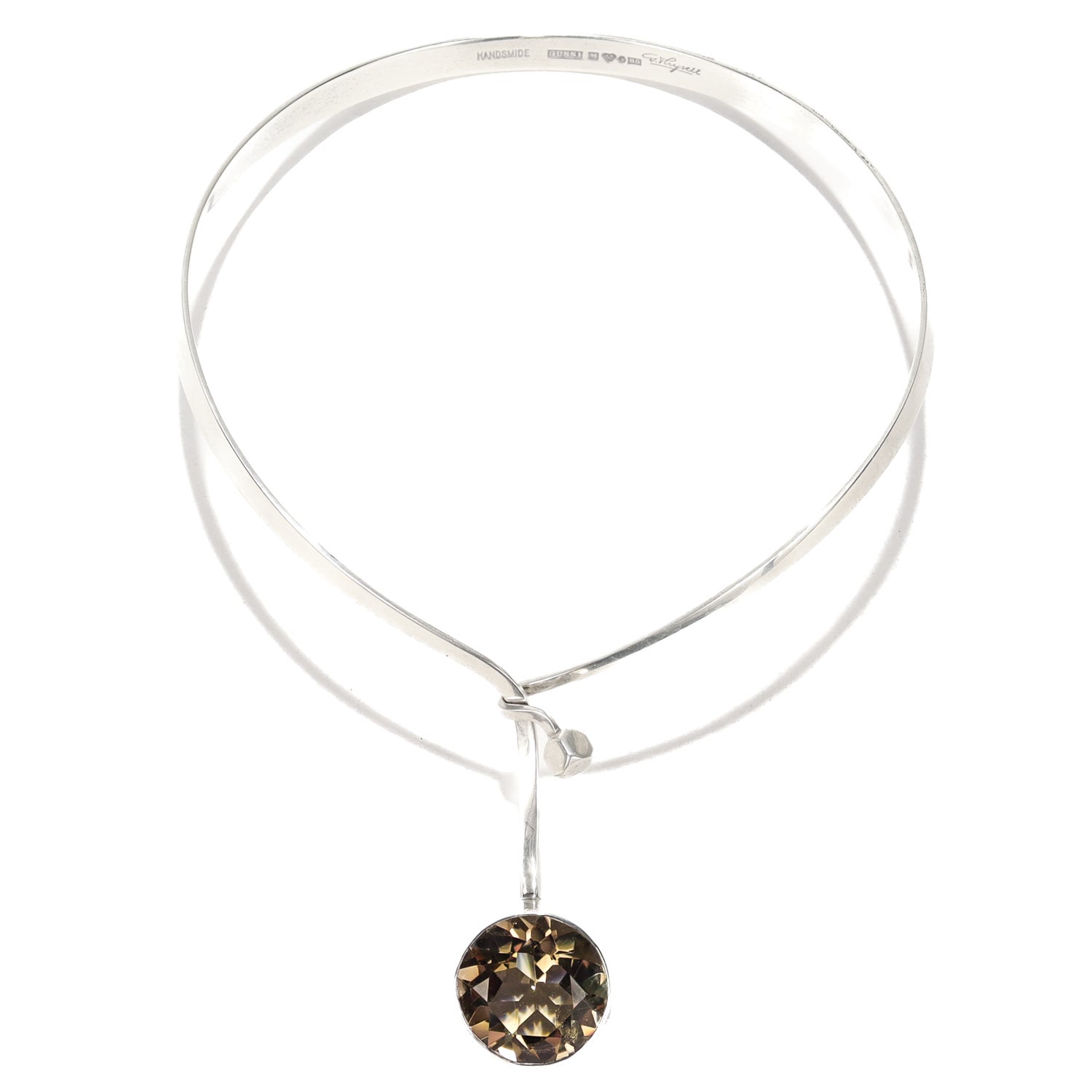 Collana girocollo scandinava in argento e topazio fumé di Gert Thysell, metà del secolo scorso in vendita 4
