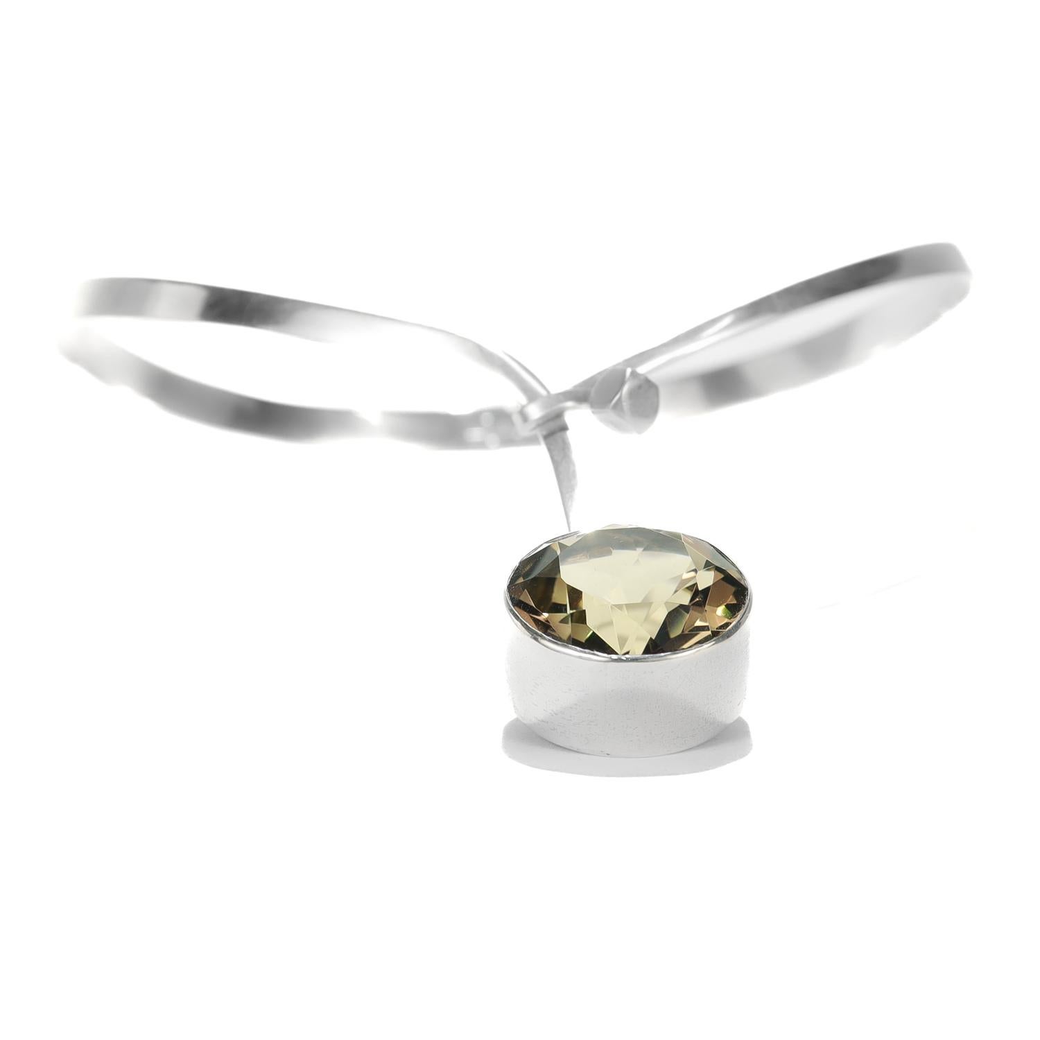 Collana girocollo scandinava in argento e topazio fumé di Gert Thysell, metà del secolo scorso In condizioni buone in vendita a Philadelphia, PA