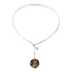 Collar gargantilla escandinavo de plata y topacio ahumado de mediados de siglo de Gert Thysell
