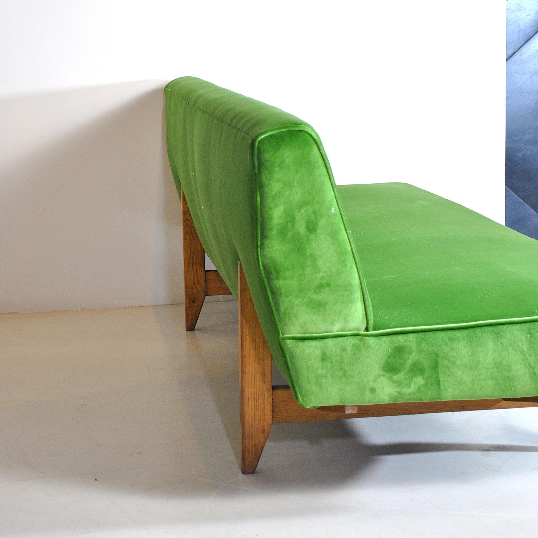 Velvet Scandinavian Sofa from 1960s For Sale