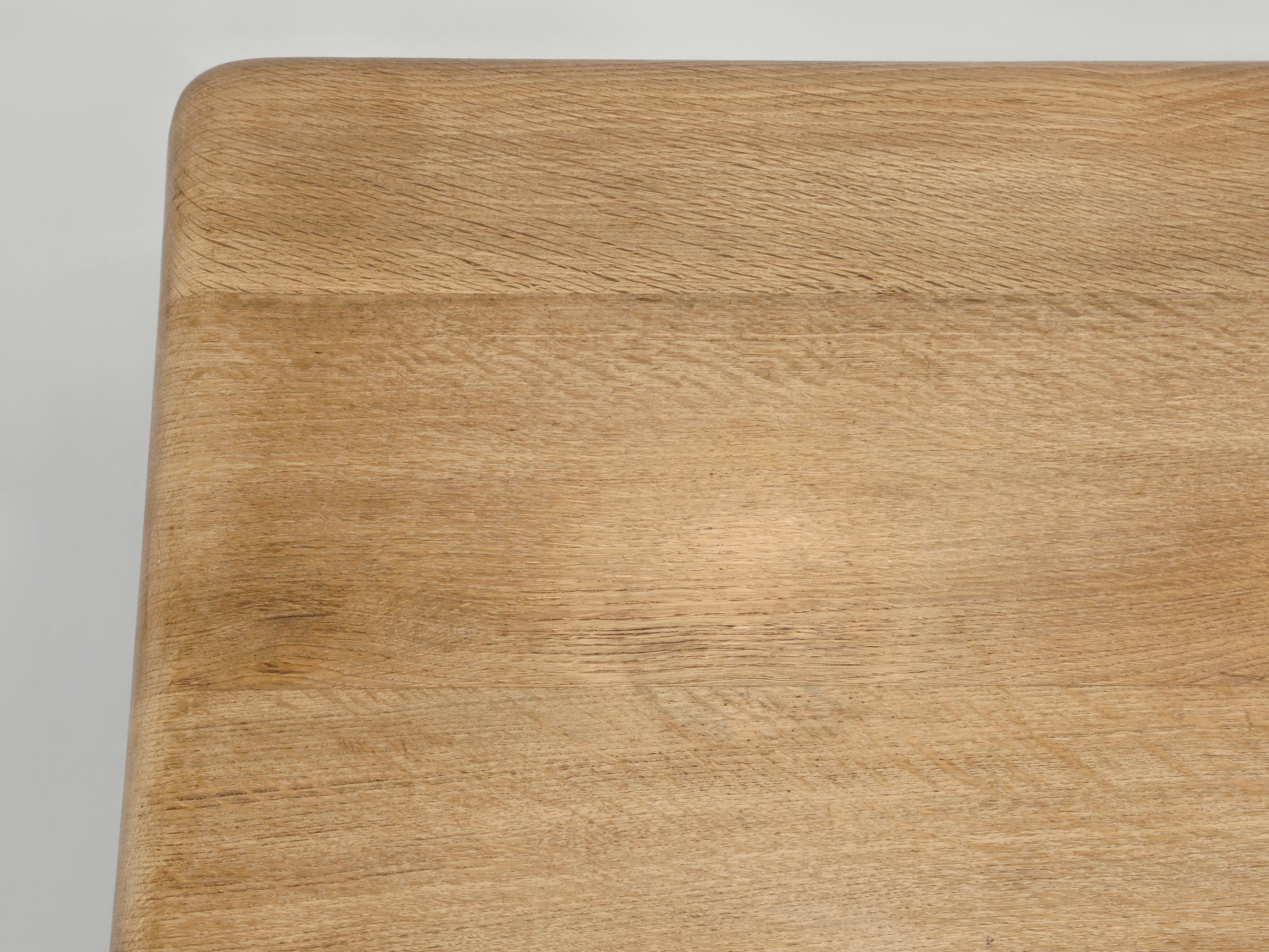 Hand-Crafted Scandinavian Mid-Century Solid Oak Trestle Dining Table Unrestored Condition