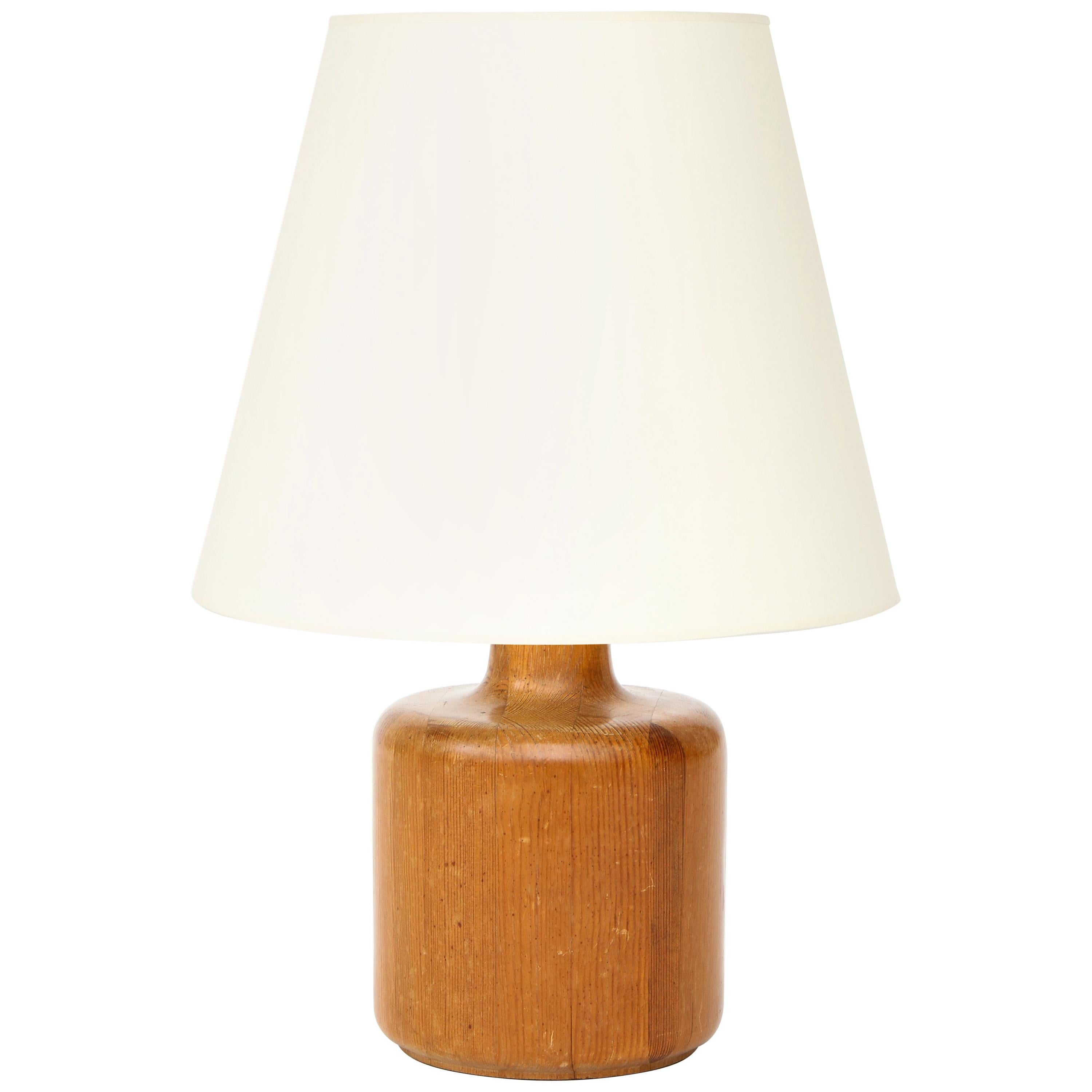 Scandinavian Midcentury Solid Teak Table Lamp