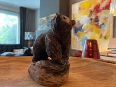 Scandinavian Mid Century Stoneware Bear Sculpture by Tilgmans  Pottery Sweden