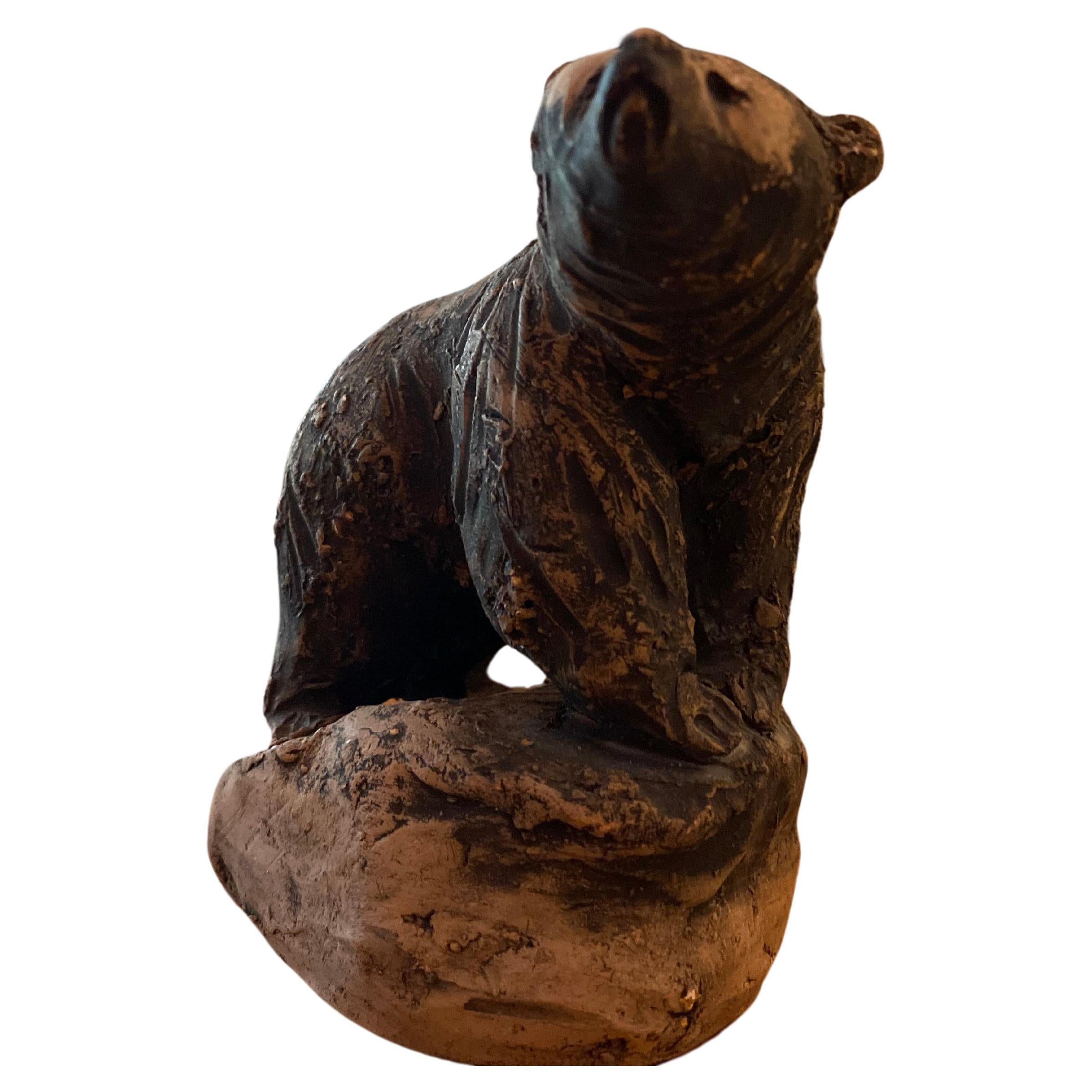 Scandinavian Mid Century Stoneware Bear Sculpture by Tilgmans  Pottery Sweden For Sale
