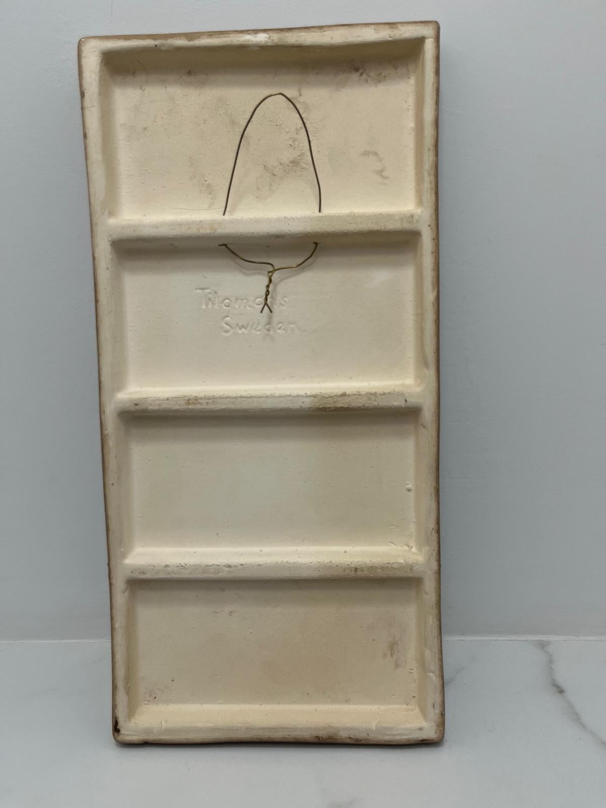 Vernissé Plaque murale scandinave en grès du milieu du siècle dernier par Tilgmans Pottery en vente