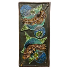 Scandinavian Mid-Century Stoneware Wall Plaque by Tilgmans Pottery