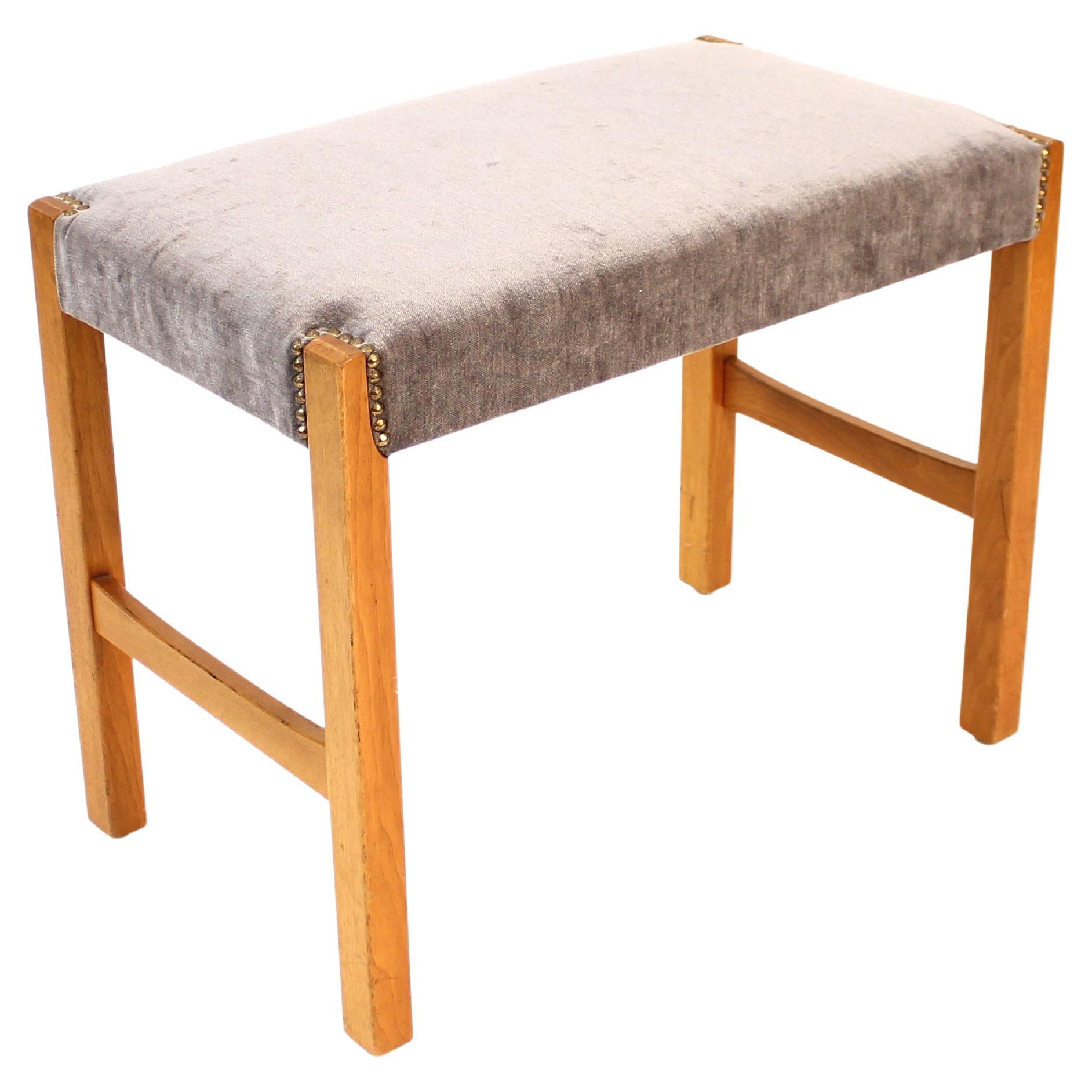 Scandinavian mid-century stool / piano stool in the style of Josef Frank, 1950s For Sale