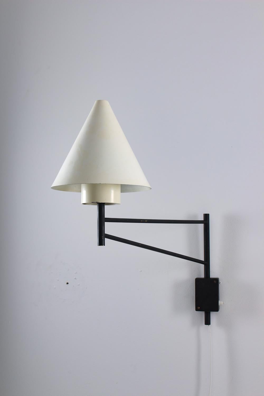 Scandinavian Modern Scandinavian Midcentury Swivel Wall Lamp