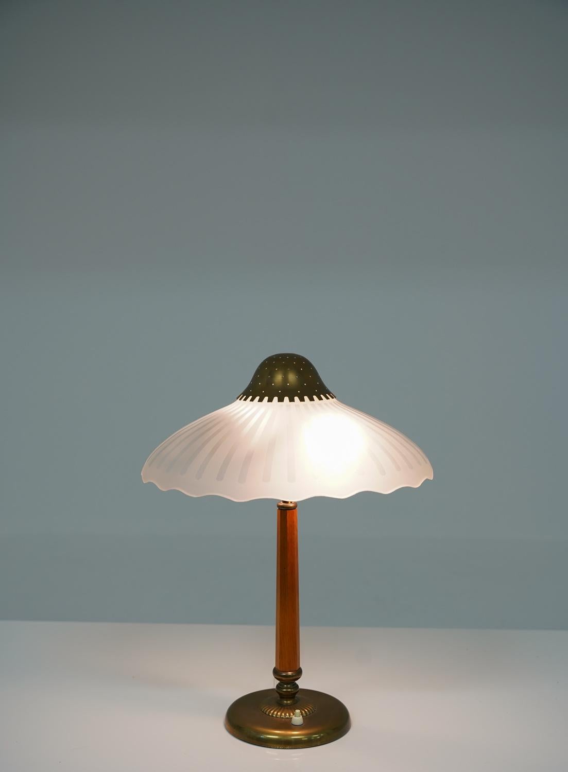 Brass Scandinavian Mid Century Table Lamp by ASEA