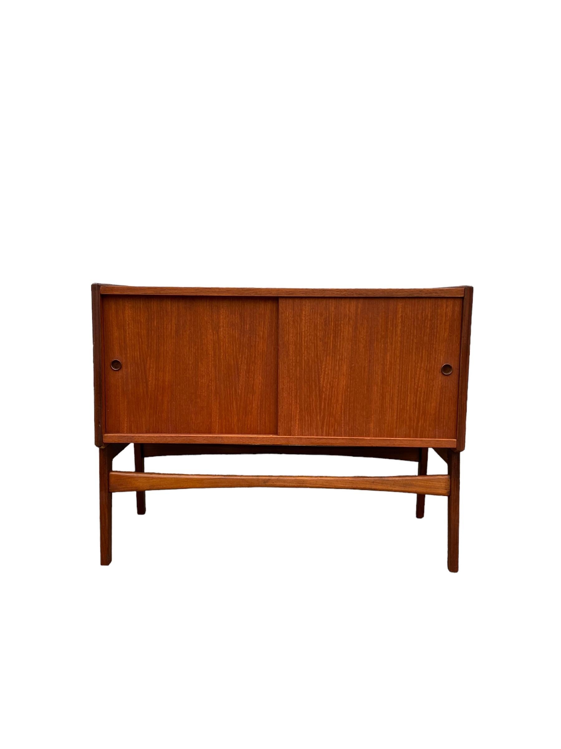 Scandinavian Modern Scandinavian Mid Century Teak Record Cabinet