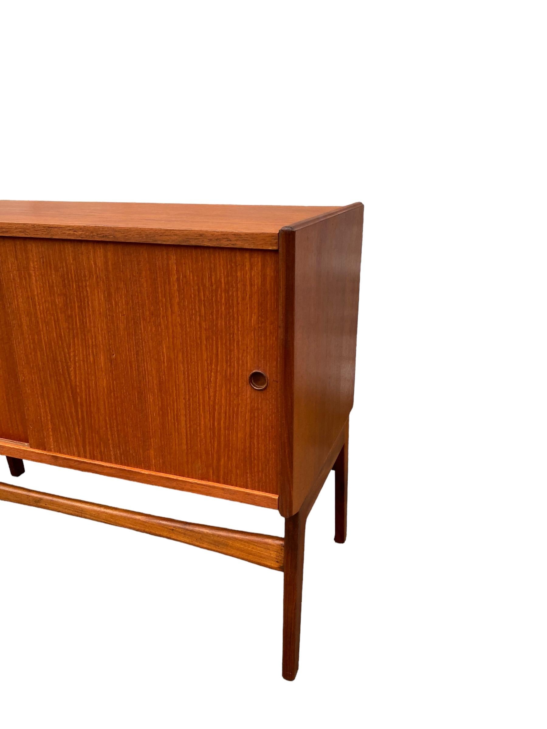 Norwegian Scandinavian Mid Century Teak Record Cabinet