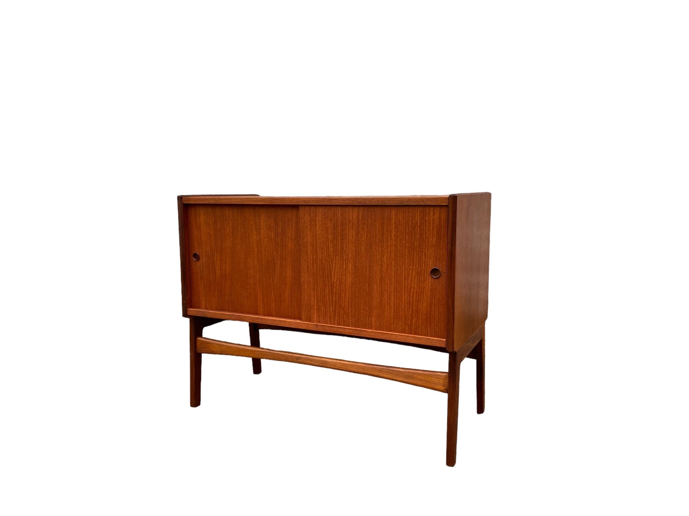Scandinavian Mid Century Teak Record Cabinet 1