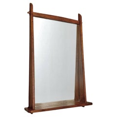 Scandinavian mid-century teak wall mirror with shelf, Sweden, 1950s