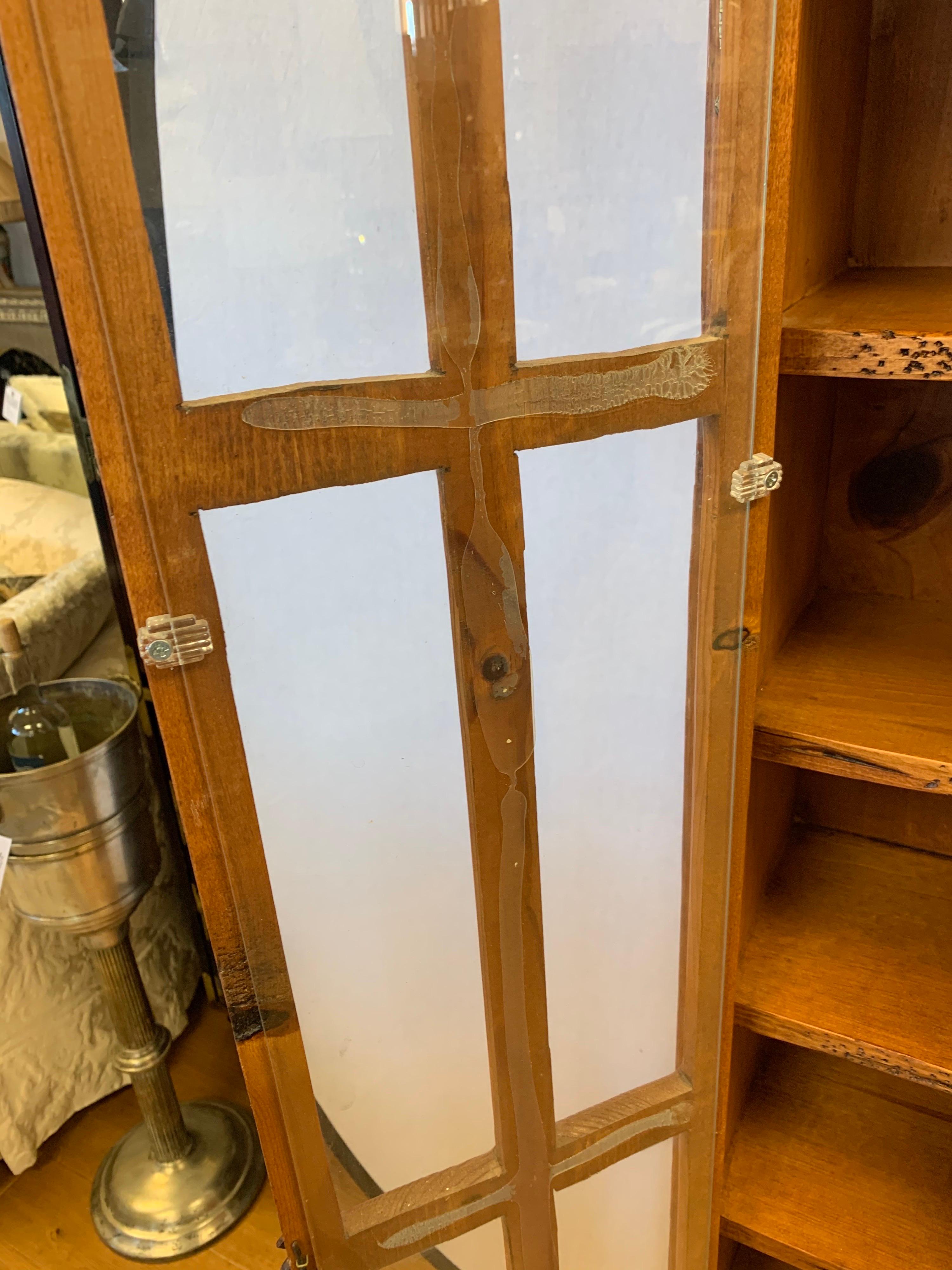 Scandinavian Midcentury Very Narrow Danish Display Case Cabinet Eight Shelves 8