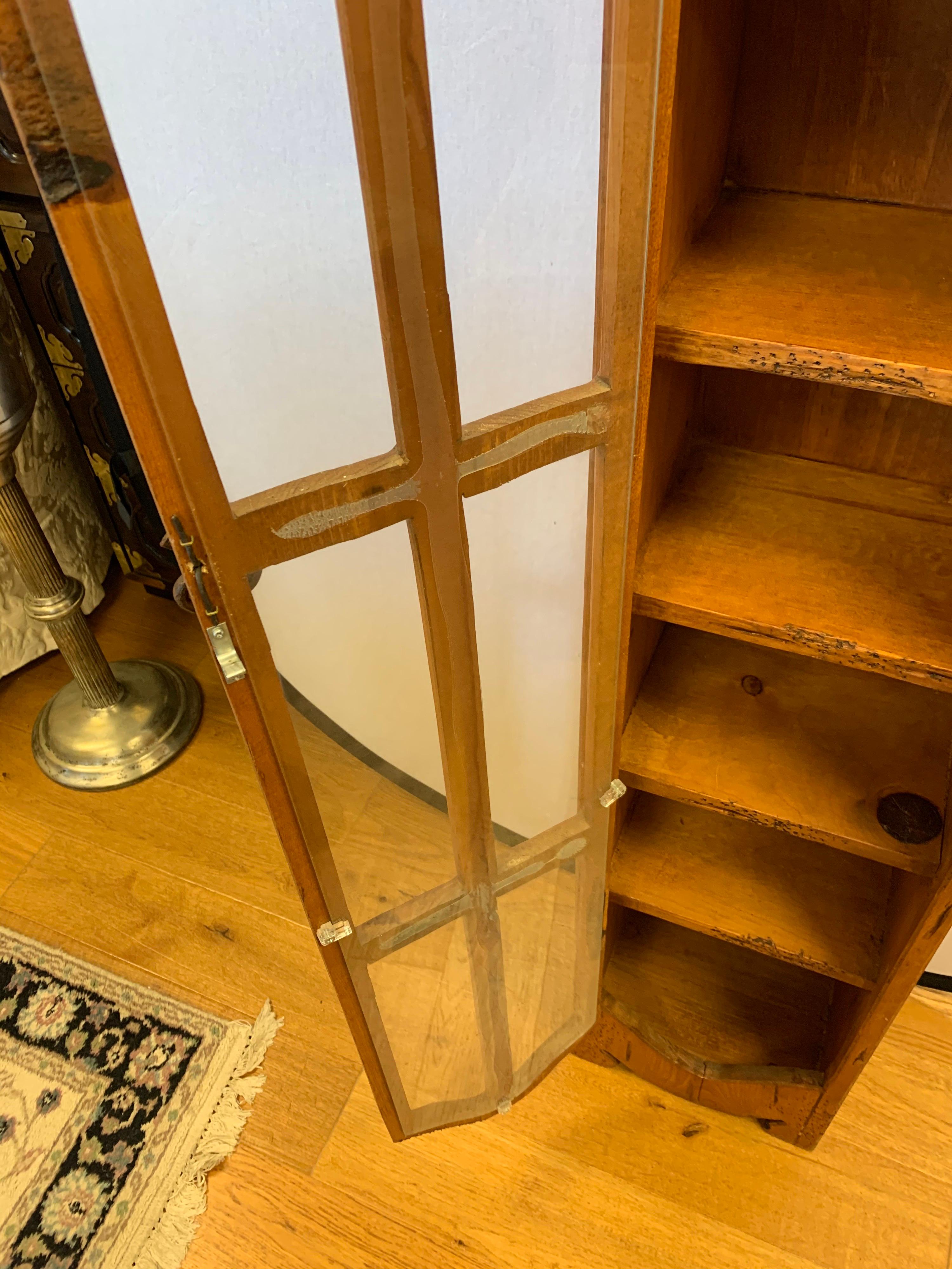 Scandinavian Midcentury Very Narrow Danish Display Case Cabinet Eight Shelves 9