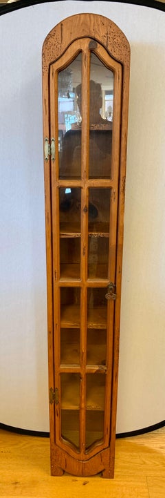 Scandinavian Midcentury Very Narrow Danish Display Case Cabinet Eight Shelves