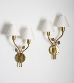 Scandinavian Mid Century Wall Lamps in Brass