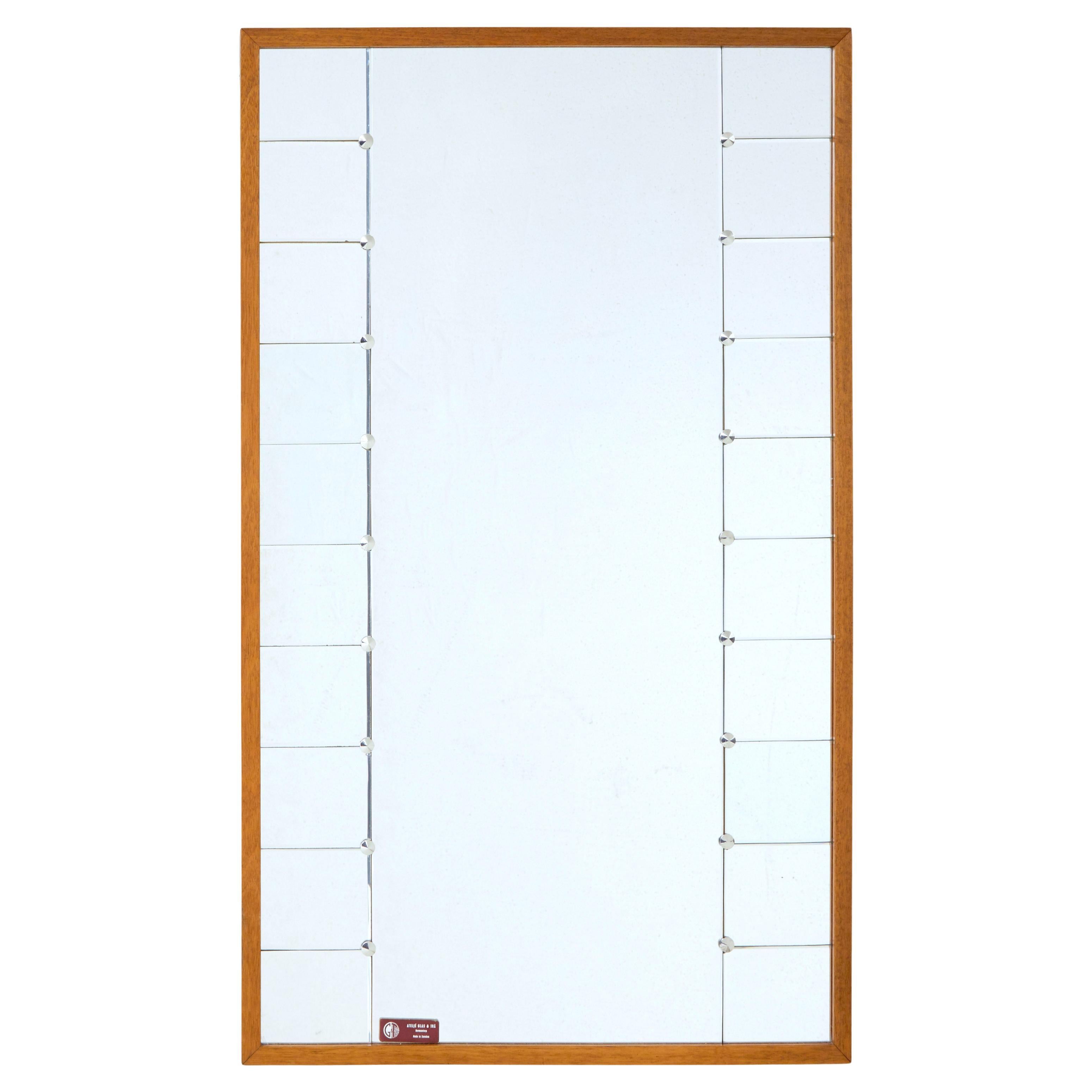 Scandinavian mid century wall mirror by Glas and Tra