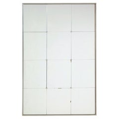 Scandinavian mid century wall mirror with grey frame