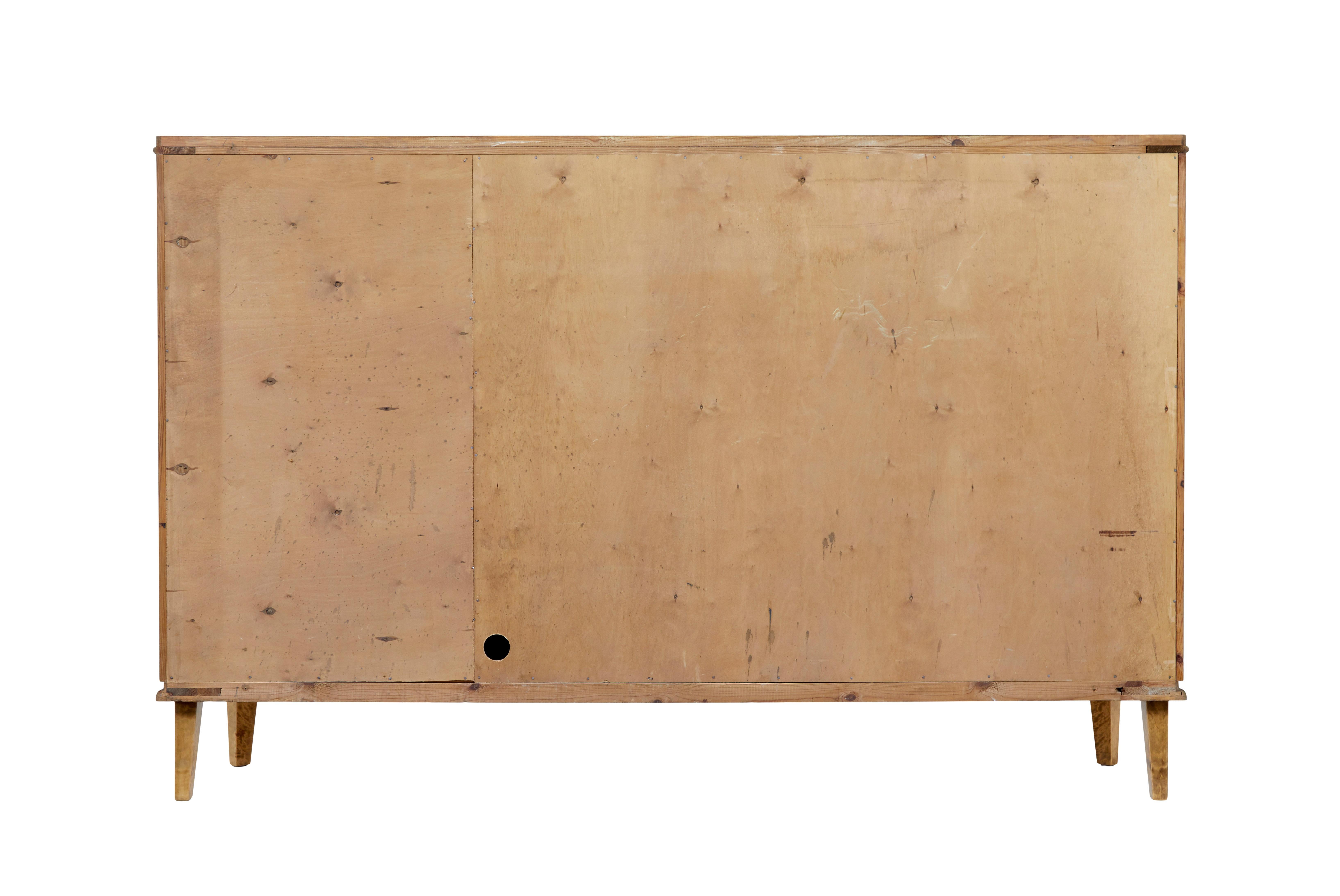 Hand-Crafted Scandinavian mid century walnut and elm sideboard For Sale