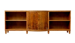 Scandinavian mid century walnut shaped low open bookcase