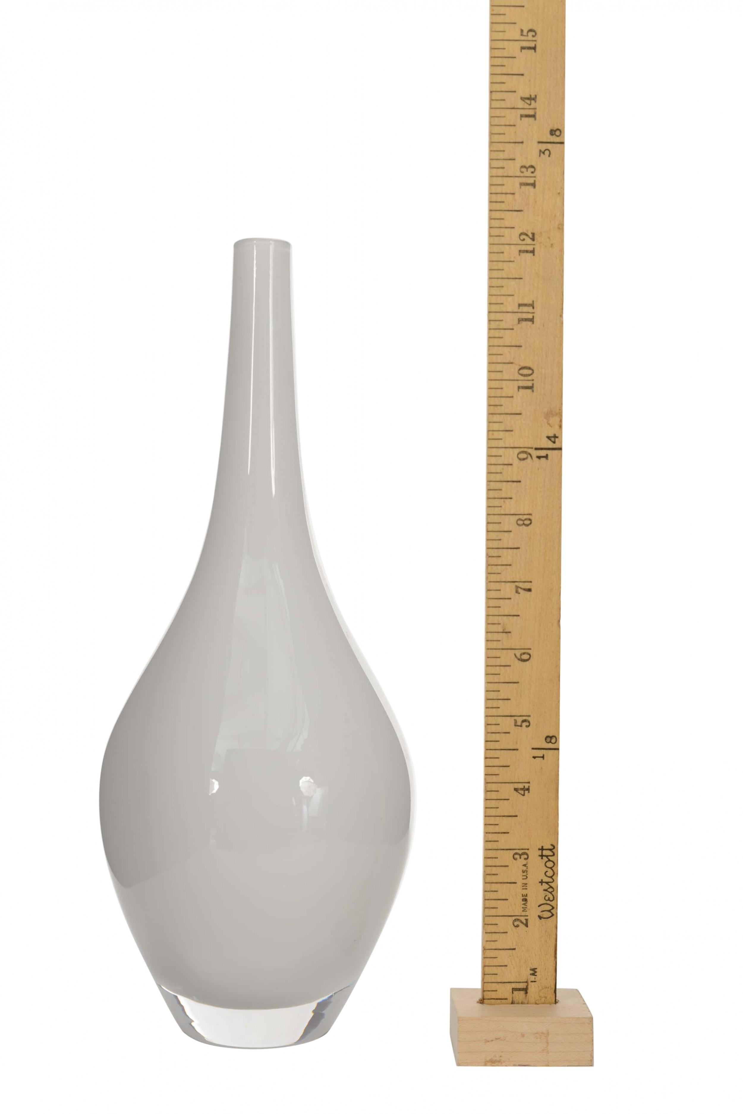 Mid-Century Modern Scandinavian Mid-Century White Glass Bud Vase For Sale