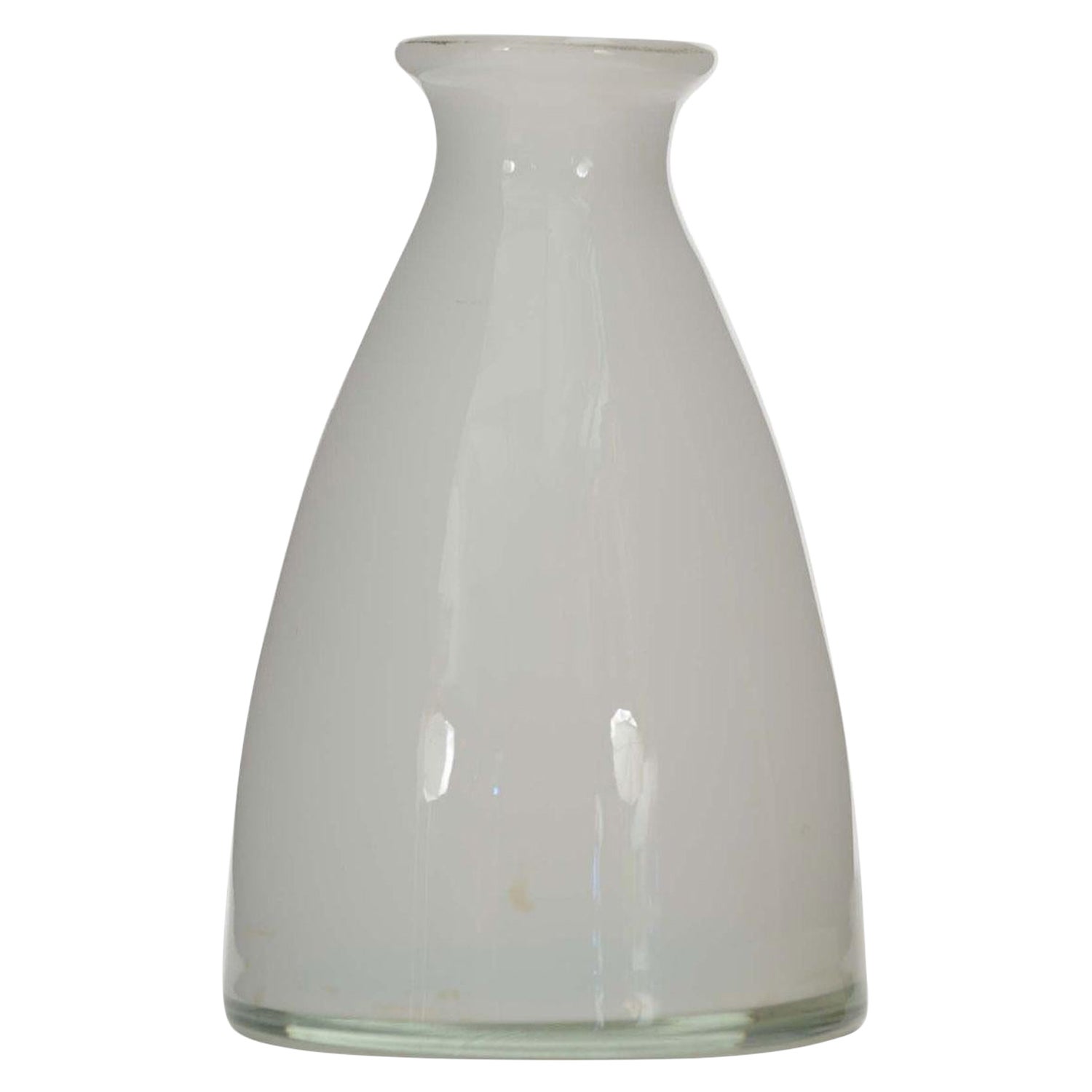 Scandinavian Mid-Century White Glass Bud Vase