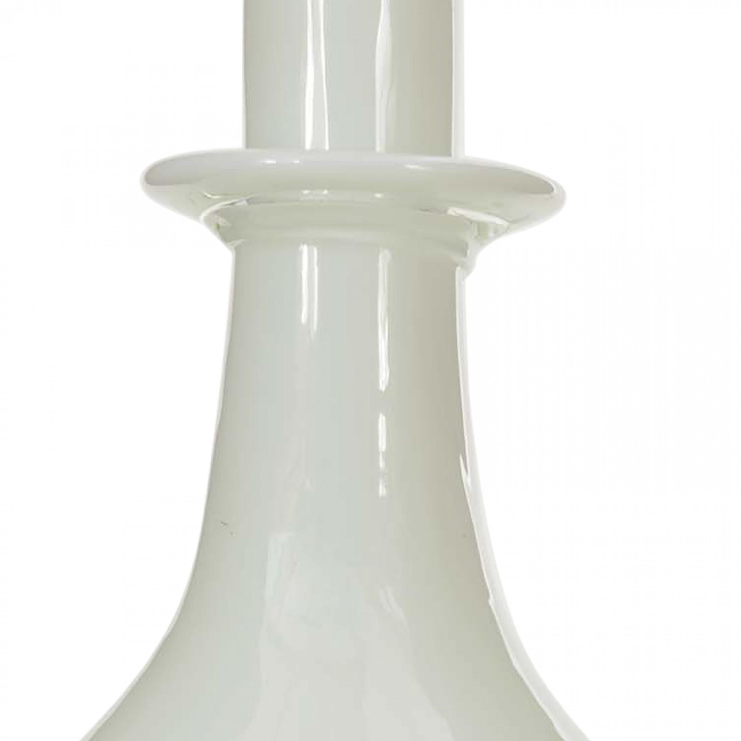 Mid-Century moderno Vaso di vetro bianco scandinavo di metà secolo in vendita