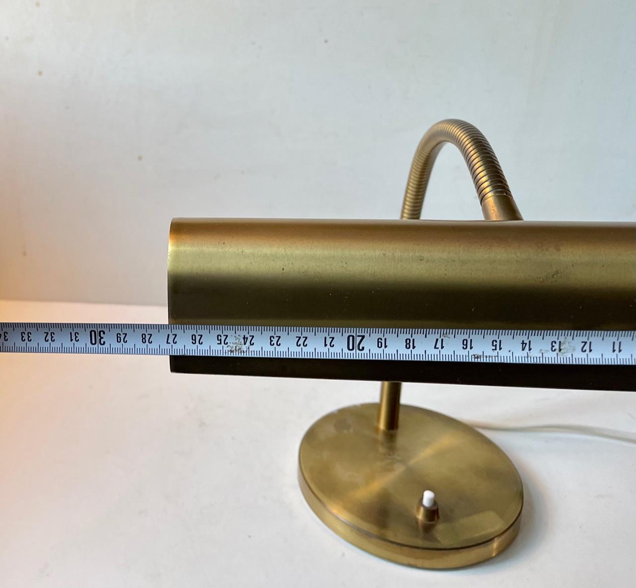 Scandinavian Midcentury Bankers Desk Lamp in Brass from E. S. Horn, 1950s 1