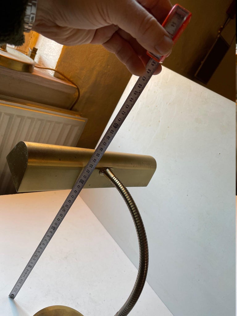 Scandinavian Midcentury Bankers Desk Lamp in Brass from E. S. Horn, 1950s 2