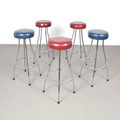 Scandinavian Midcentury Bar Stools, Set of 5