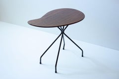Scandinavian Midcentury Bean Shaped Side Table in Teak & Steel