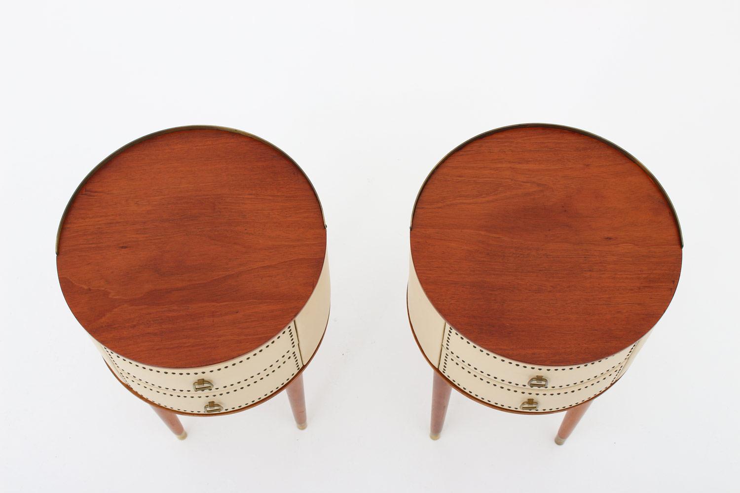 Swedish Scandinavian Midcentury Bedside Tables by Halvdan Pettersson, 1940s