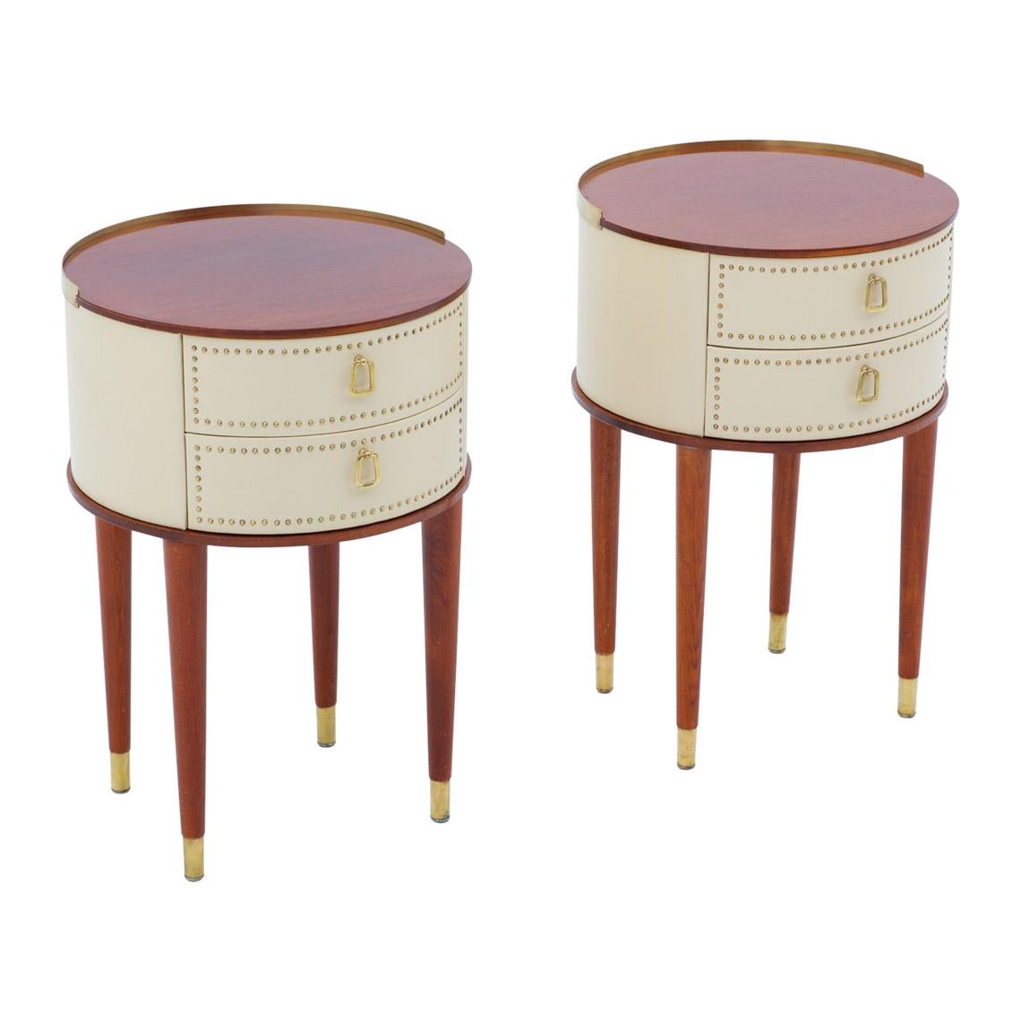 Scandinavian Midcentury Bedside Tables by Halvdan Pettersson, 1940s at