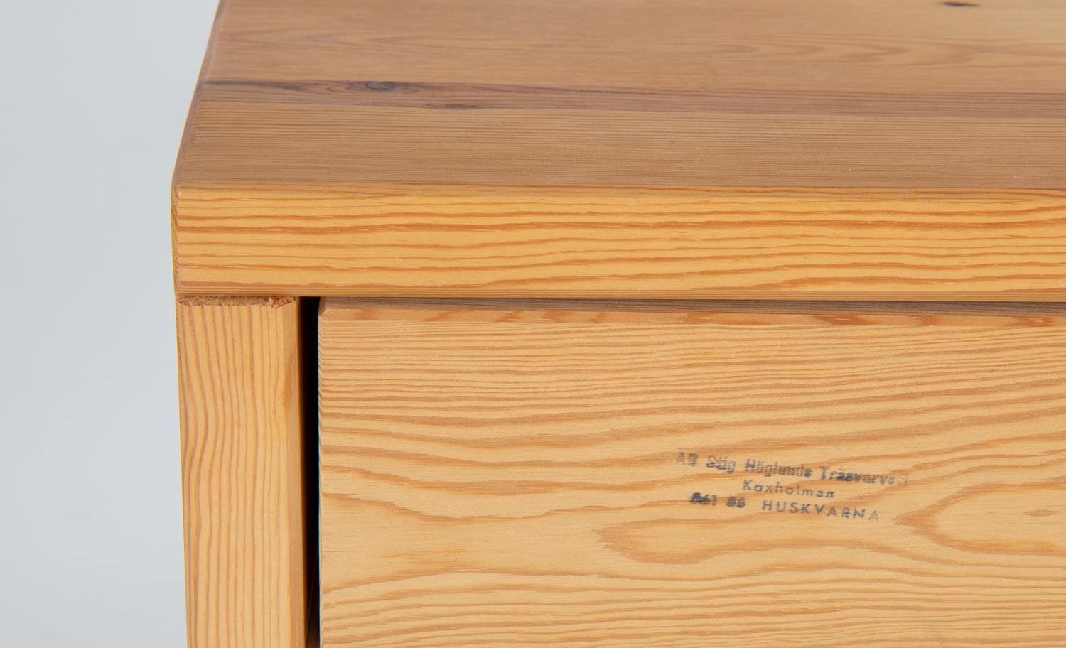 Scandinavian Midcentury Bedside Tables in Pine 2