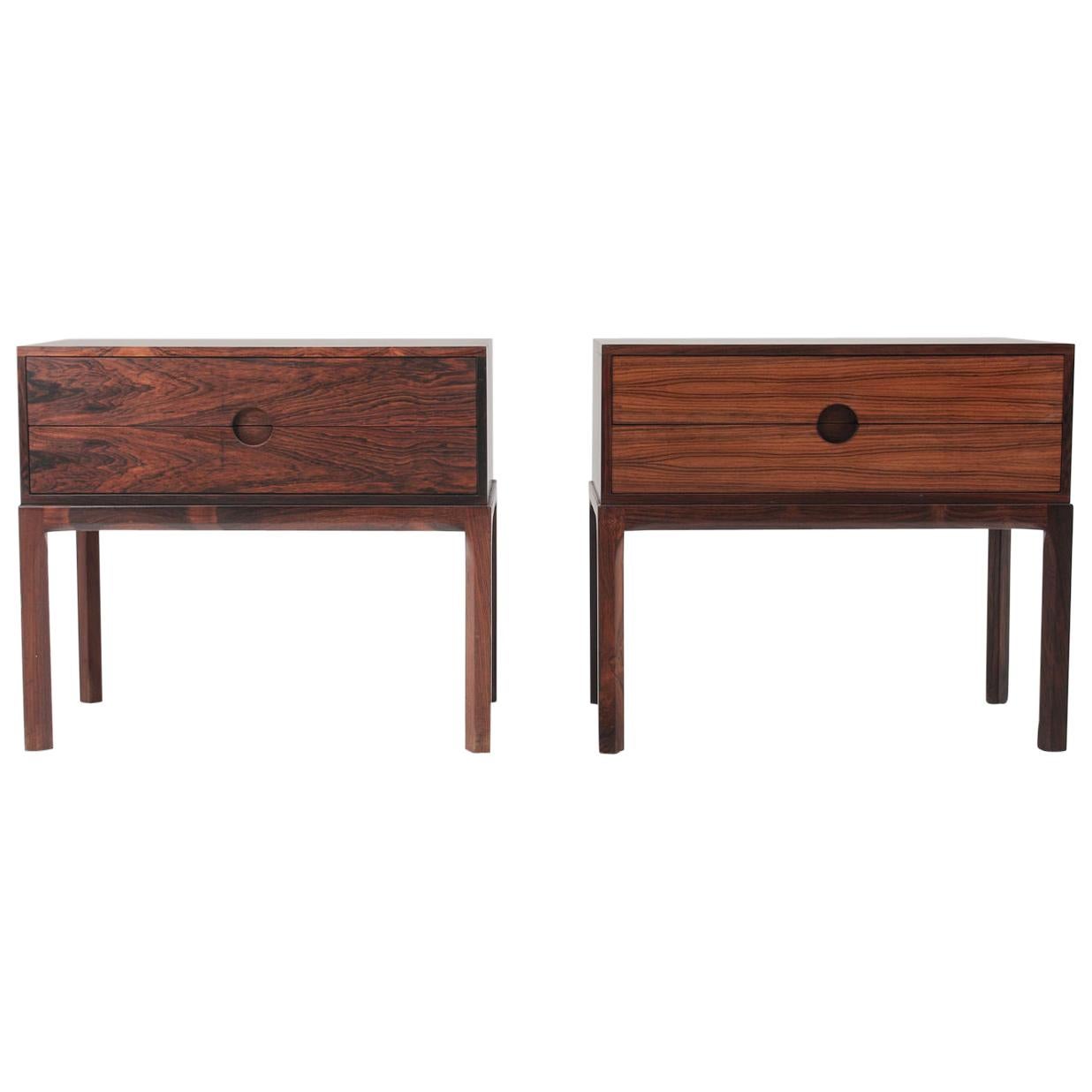 Scandinavian Midcentury Bedside Tables in Rosewood by Kai Kristiansen, 1960s