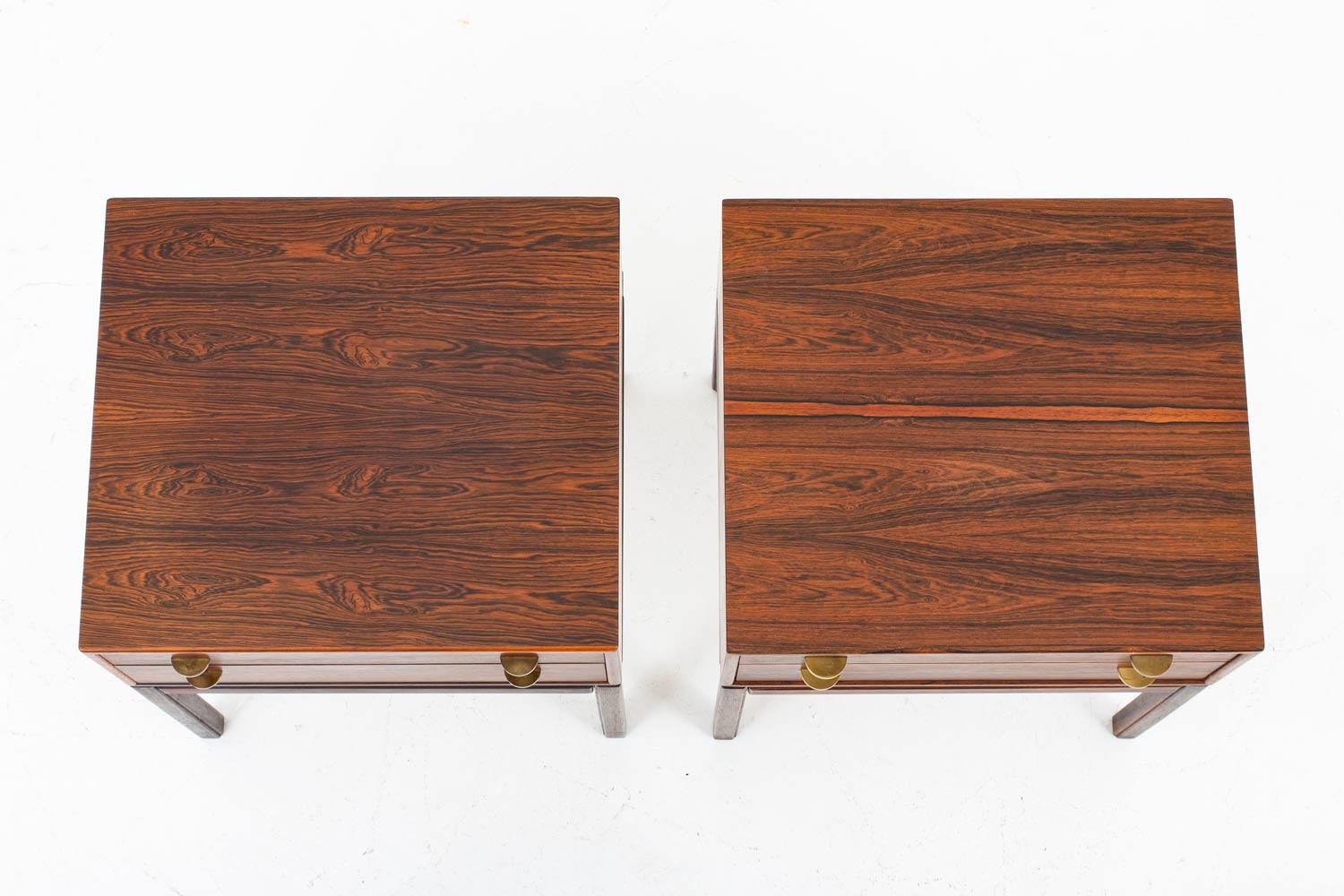 Scandinavian Midcentury Bedside Tables in Rosewood, Model Casino, 1960s In Good Condition In Karlstad, SE