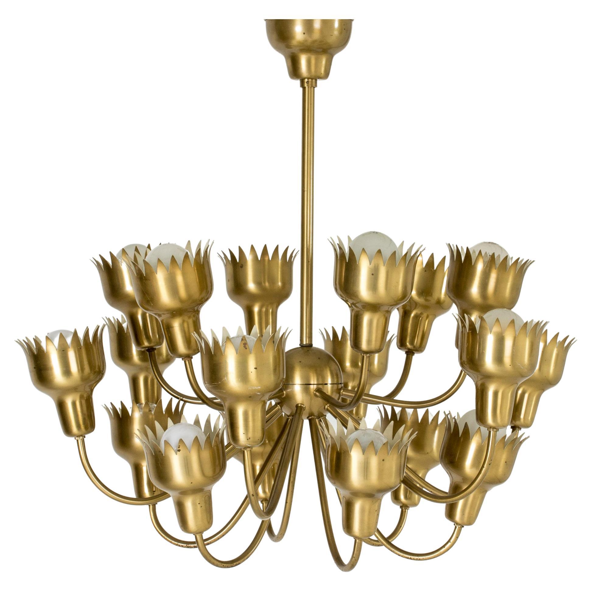 Unique Swedish Brass Chandeliers from 1959 For Sale at 1stDibs