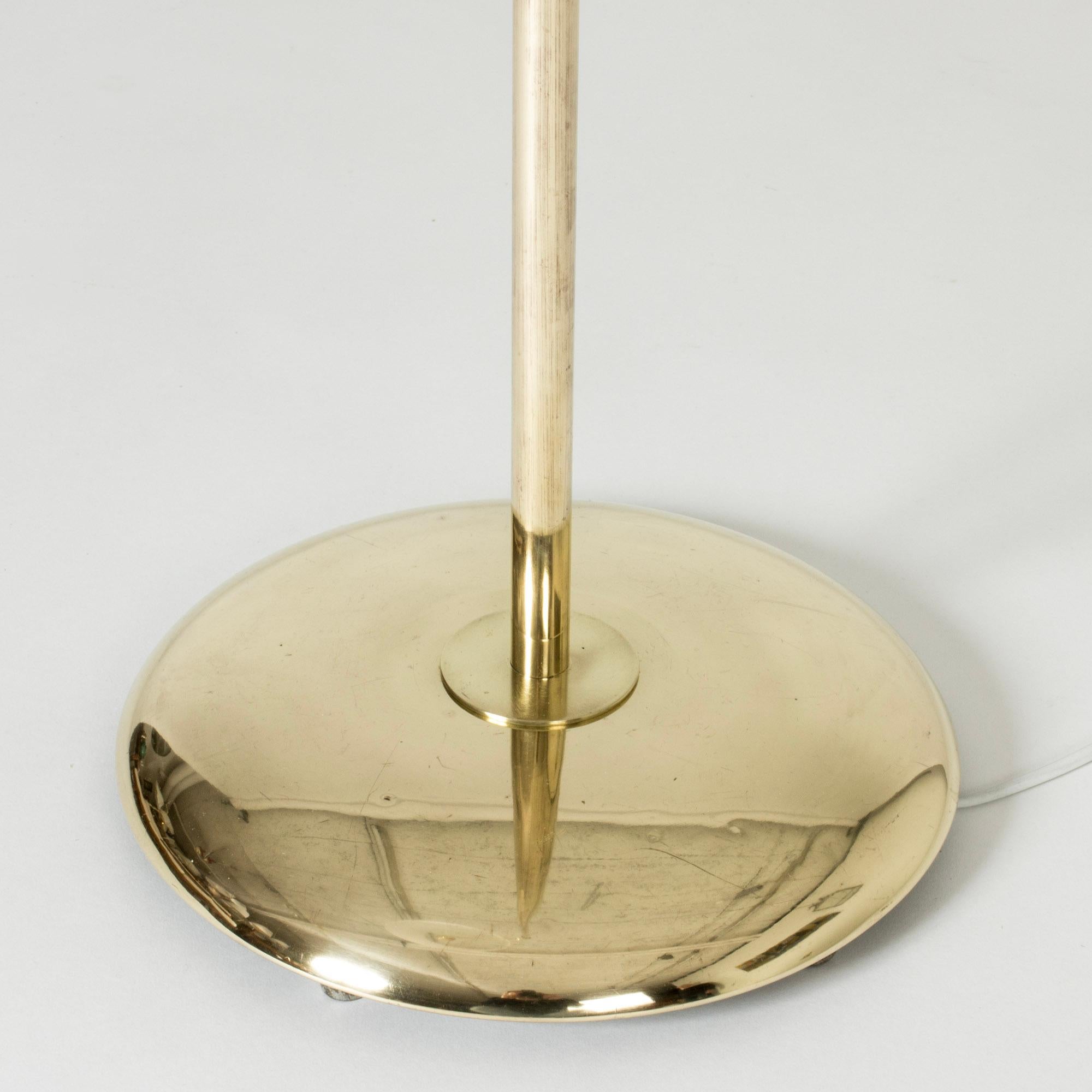 Scandinavian Modern Scandinavian Midcentury Brass Floor Lamp from Nk, Sweden, 1950s For Sale