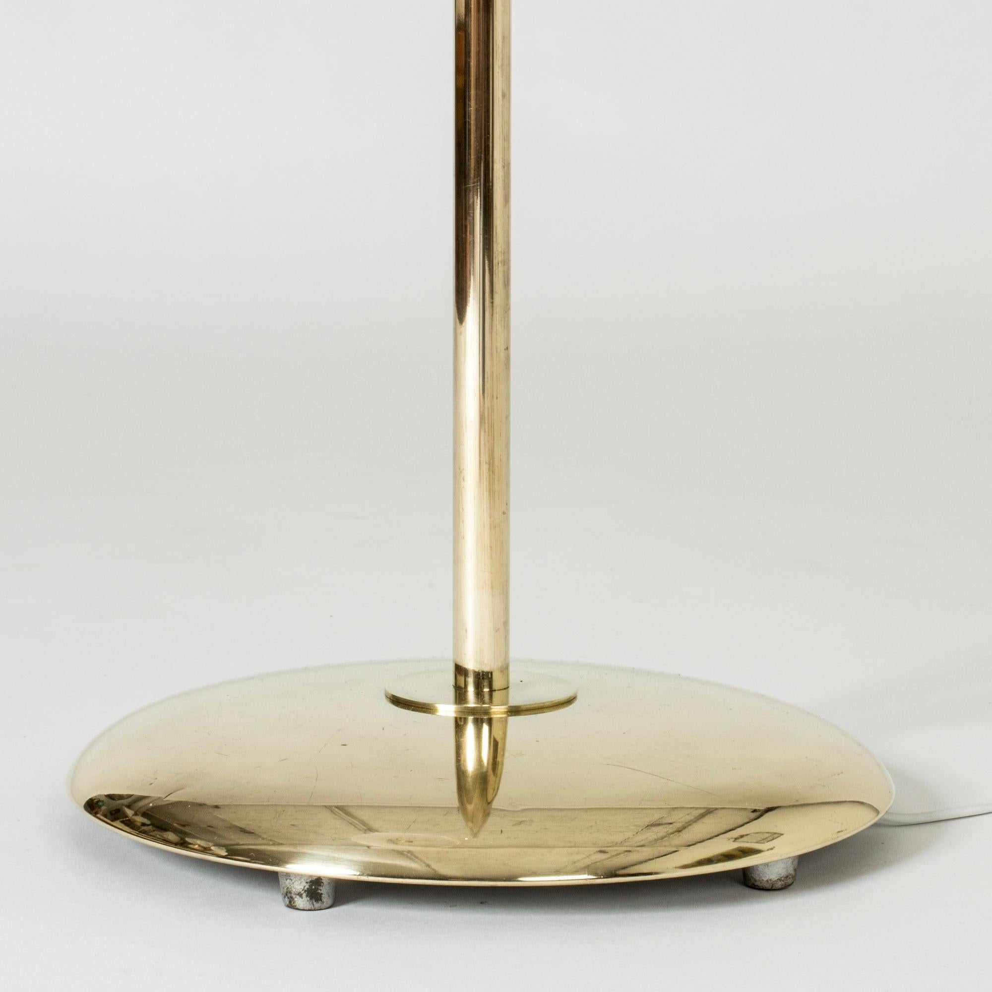 Swedish Scandinavian Midcentury Brass Floor Lamp from Nk, Sweden, 1950s For Sale