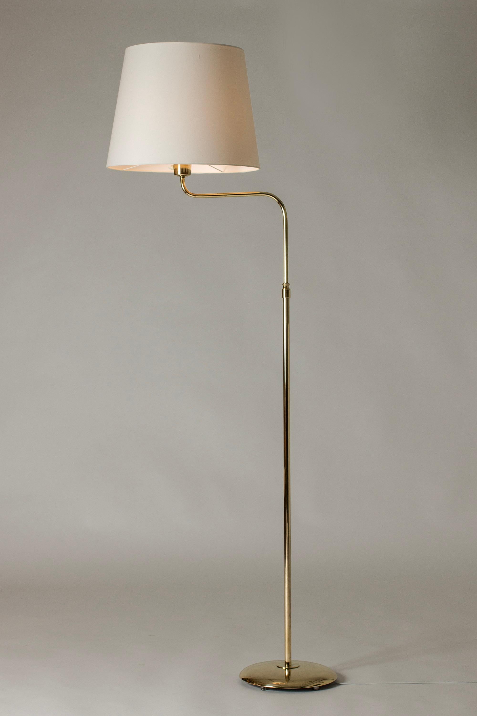 Mid-20th Century Scandinavian Midcentury Brass Floor Lamp from Nk, Sweden, 1950s For Sale