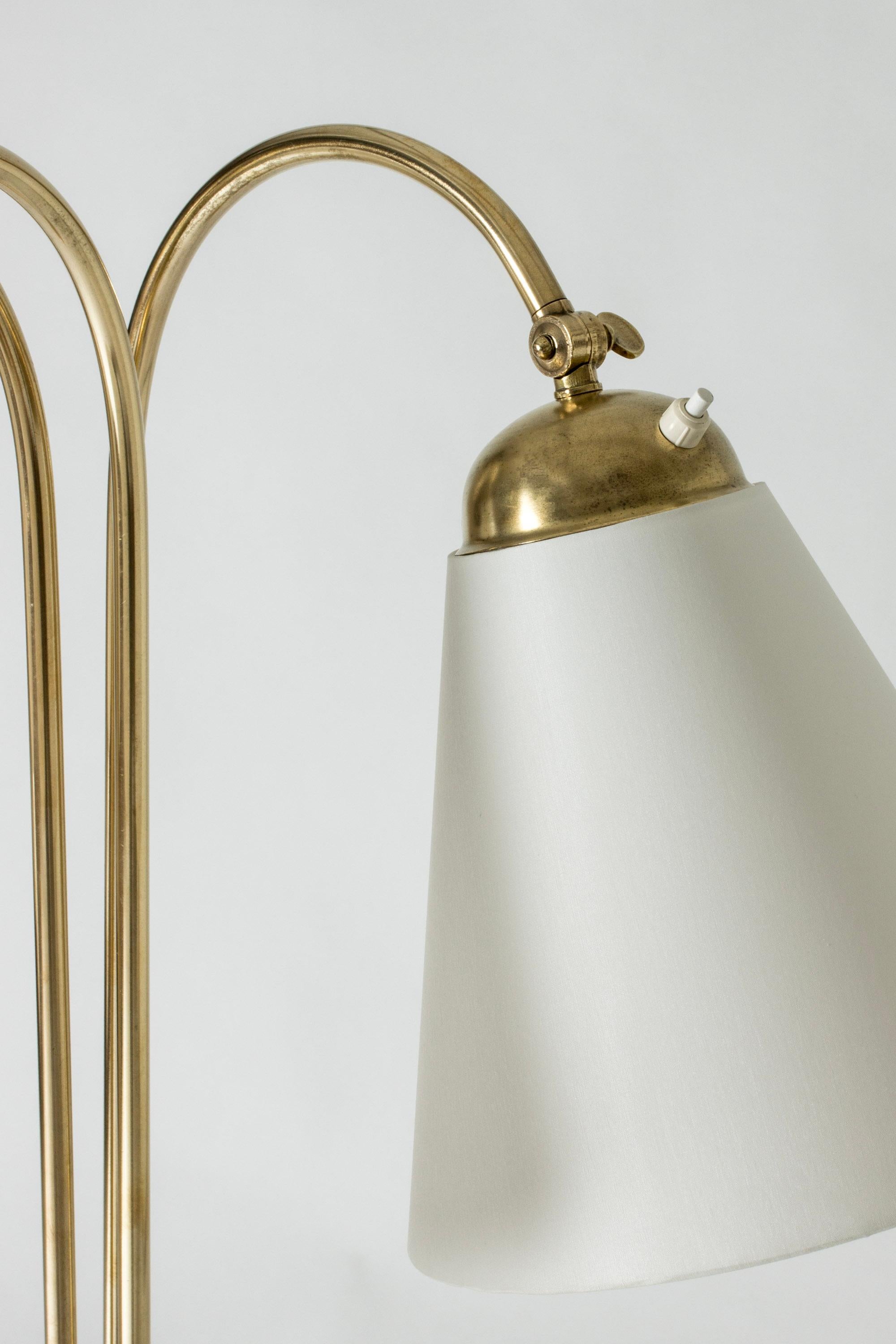 Mid-20th Century Scandinavian Midcentury Brass Floor Lamp, Sweden, 1940s For Sale