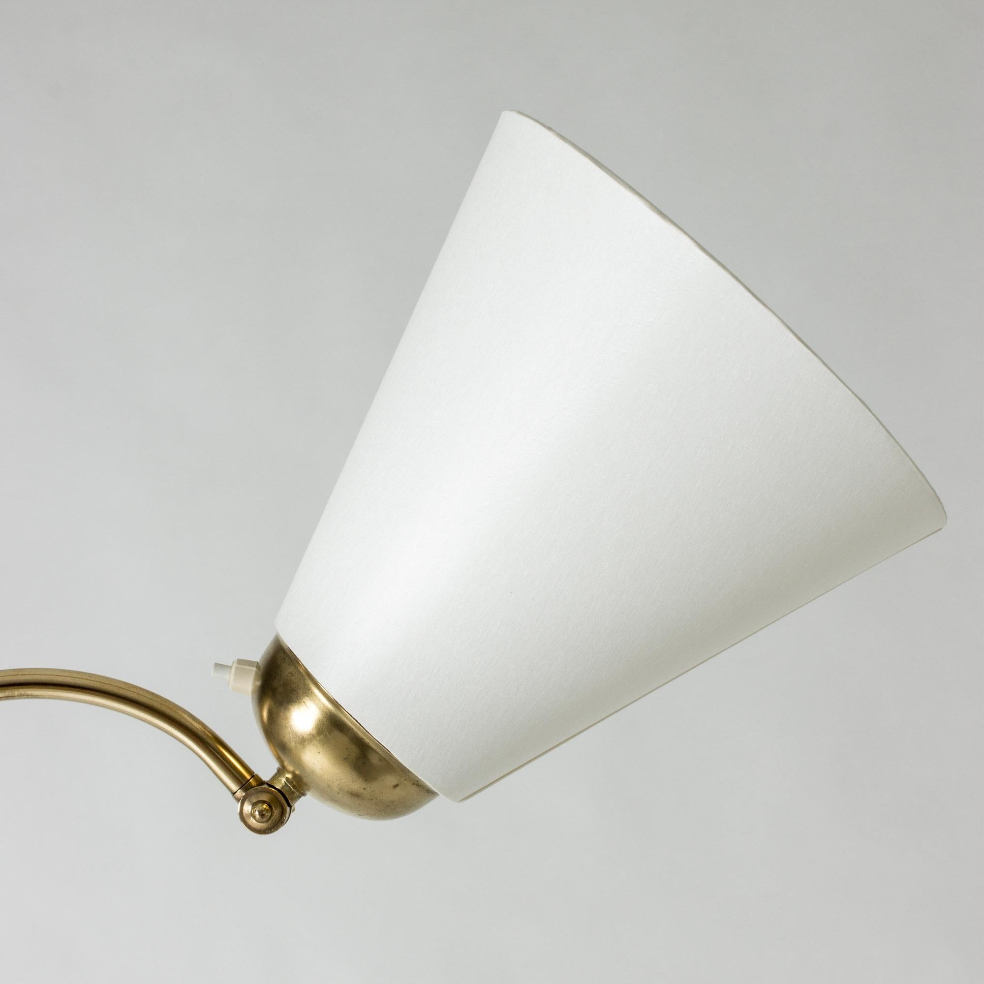 Scandinavian Midcentury Brass Floor Lamp, Sweden, 1940s For Sale 1